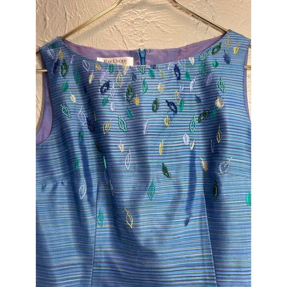 Kay Unger Womens Silk Beaded A-Line Dress With Jacket Outfit Evening Glam Size 8 - Picture 3 of 11